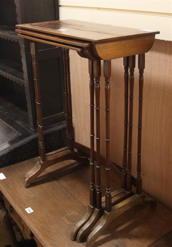 A nest of inlaid mahogany tables W.49cm